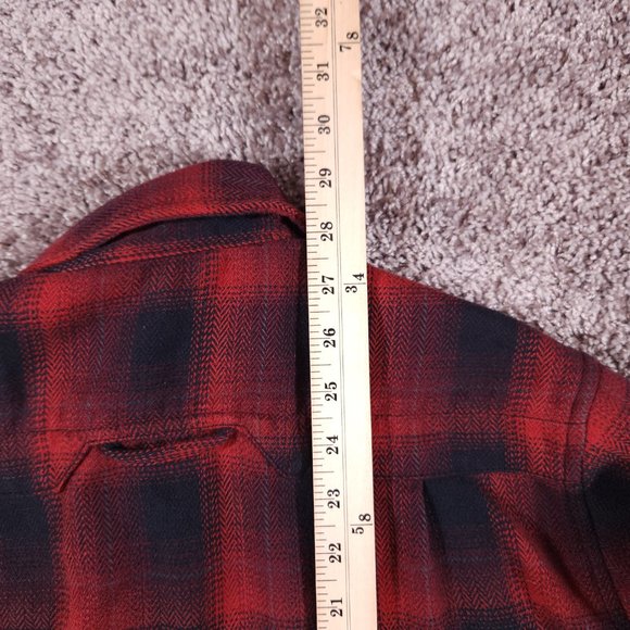 Royal Robbins Button Shirt Mens Small Long Sleeve Flannel Plaid Red Black Warm - Picture 5 of 13